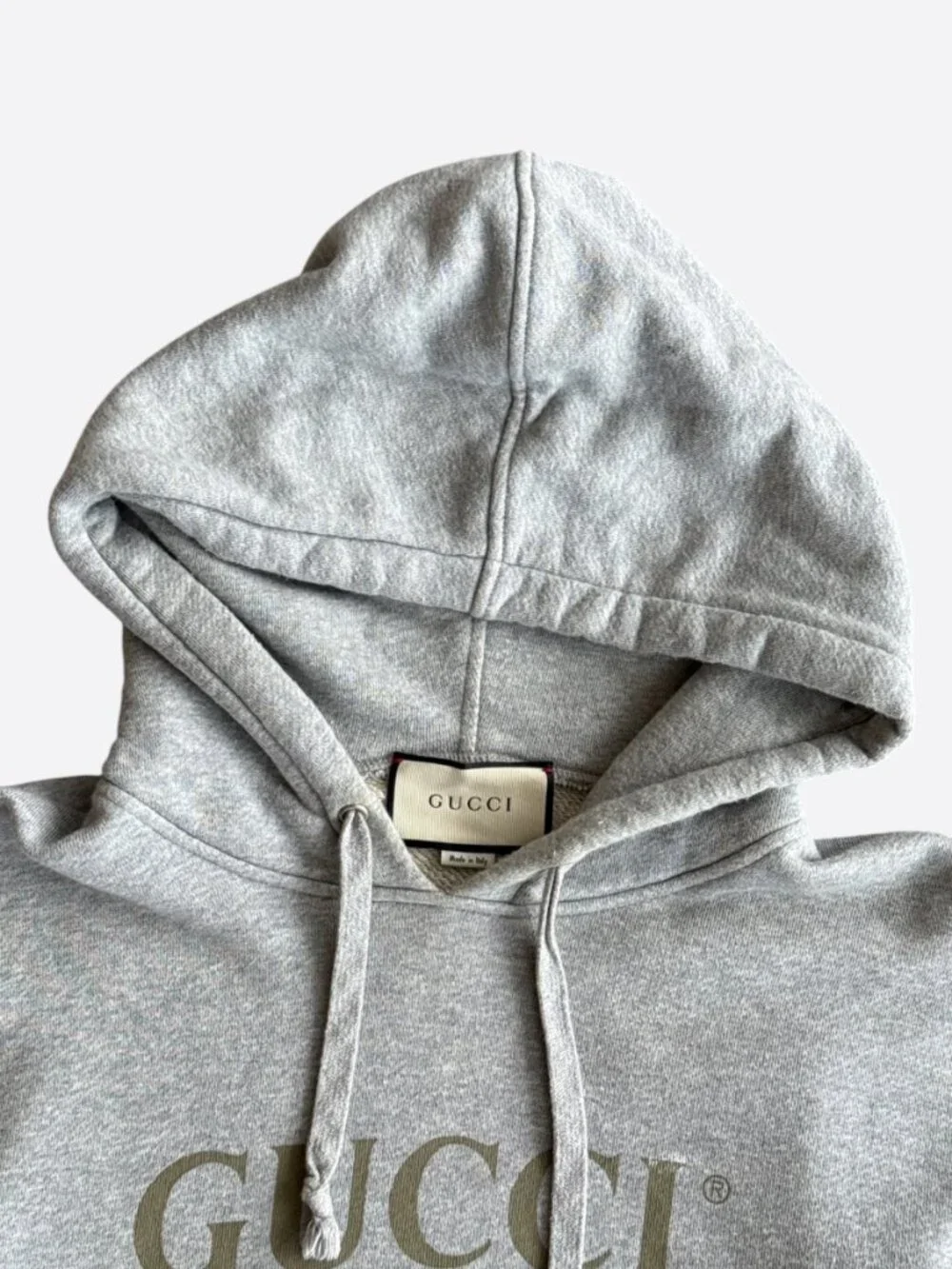 Gucci Grey Dragon Embroidered Logo Hoodie